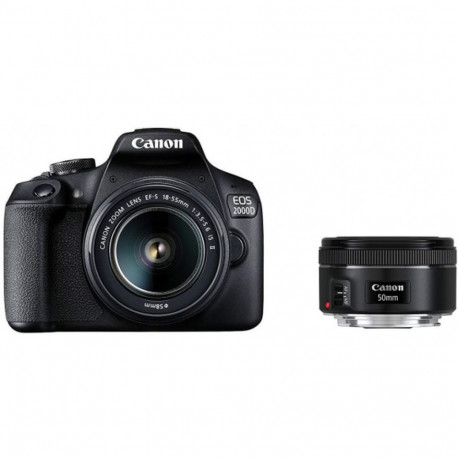 Canon EOS-2000D + EF-S 18-55 IS + 50/1.8 STM Black