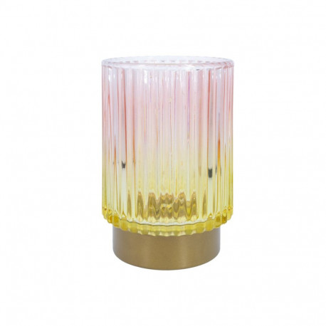 LED-küünal WINGS AMBER D8,5xH13cm roosa/kollane, taimer 6h