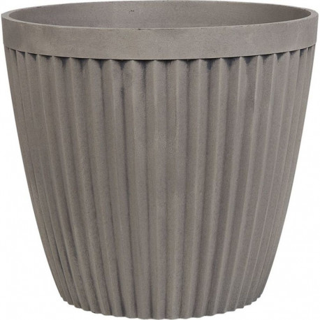 Beliani Flowerpot 36 cm beige-gray POKA