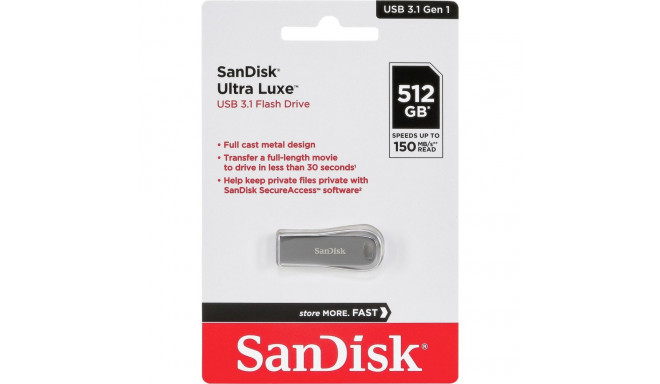 SanDisk Ultra Luxe mälupulk, 512 GB (SDCZ74-512G-G46)