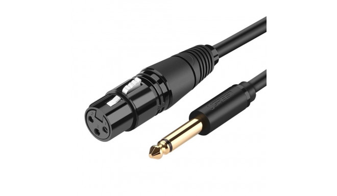 Ugreen audio cable microphone cable XLR (female) - 6.35 mm jack (male) 2 m black (20719 AV131)