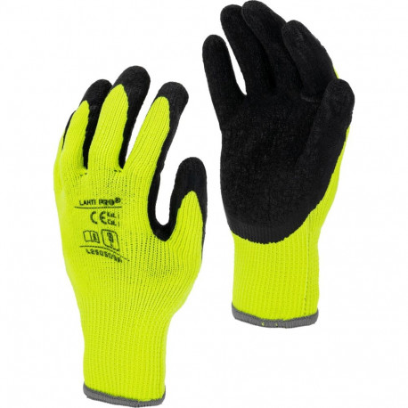 soojad kollased polüesterkindad l250508p, 12 paari, "8", ce, lahti