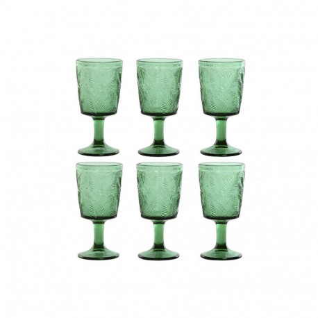 Set of cups Home ESPRIT Green Crystal 285 ml (6 Units)