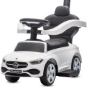Jeździk pchacz chodzik dla dziecka Mercedes C-Class z popychaczem i podnóżkiem biały