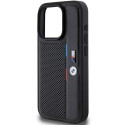 BMW BMHCP15X23PUPVK iPhone 15 Pro Max 6.7" black/black hardcase Perforated Tricolor Line
