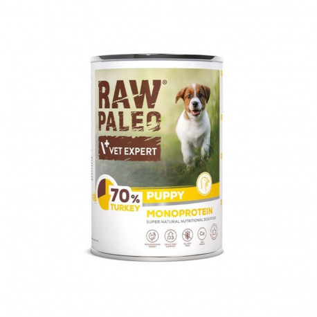 RAW PALEO Puppy monoproteiin kalkun märgtoit kutsikatele 400 g
