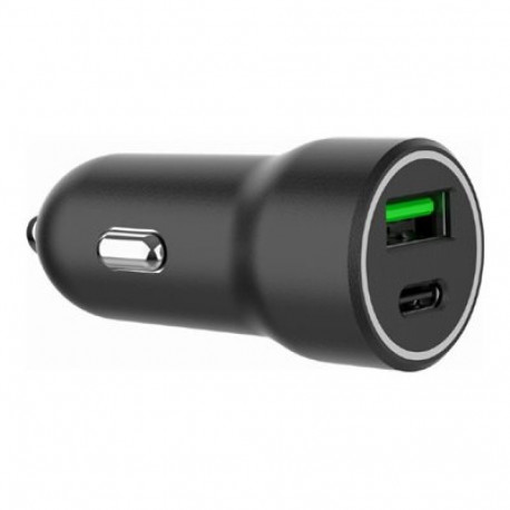 GEMBIRD 2-pordiline USB-autokiirlaadija Type-C PD 20W, must