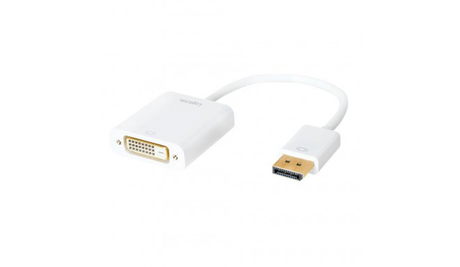 LogiLink CV0058B video cable adapter 0.15 m DisplayPort DVI White