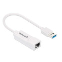 Manhattan USB-A Gigabit Network Adapter, White, 10/100/1000 Mbps Network, USB 3.0, Equivalent to USB