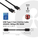 CLUB3D USB Gen2 Type C Video 4K60Hz, Data 10Gbps and 100W Charging 1Meter M/F