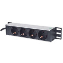 Intellinet 10&quot; 1U Rackmount 4-Way Power Strip - German Type&quot;, With Power Indicator