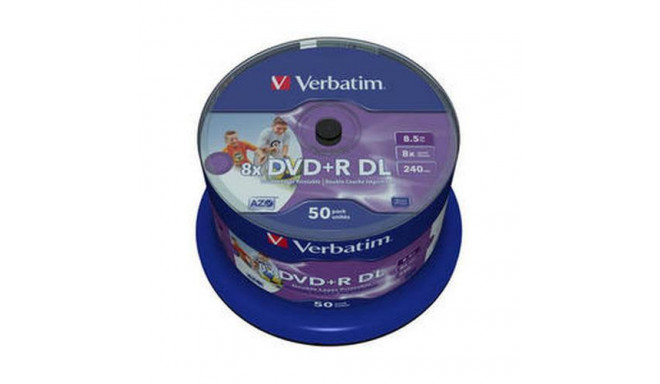 Verbatim DVD+R Double Layer Wide Inkjet Printable 8x