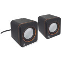 Manhattan 2600 Series Speaker System, Small Size, Big Sound, Two Speakers, Stereo, USB power, Output