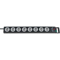 Brennenstuhl 1153380118 power extension 2.5 m 8 AC outlet(s) Black, Grey