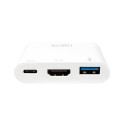 LogiLink 0.14m, 2xUSB-C/HDMI+USB A White
