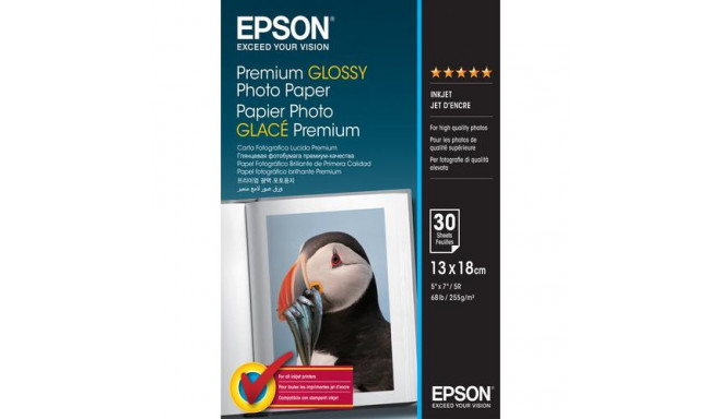 Epson Premium Glossy Photo Paper - 13x18cm - 30 Sheets