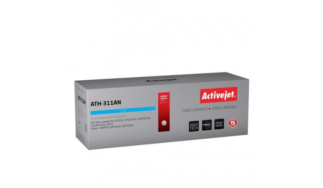 Activejet ATH-311AN toner (replacement for HP 126A CE311A, Canon CRG-729C; Premium; 1000 pages; cyan