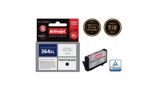 Activejet AH-364PBCX ink (replacement for HP 364XL CB322EE; Premium; 12 ml; black, photo)