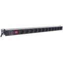 Intellinet Vertical Rackmount 12-Way Power Strip - German Type, With On/Off Switch and Overload Prot