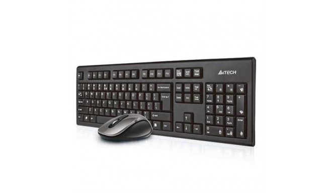 A4Tech 7100N desktop keyboard Mouse included RF Wireless QWERTY English Black