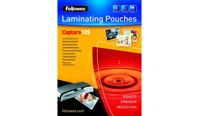 Fellowes A6 Glossy 125 Micron Laminating Pouch - 100 pack