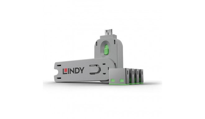 Lindy USB Port Blocker - Pack of 4 Colour Code: Green