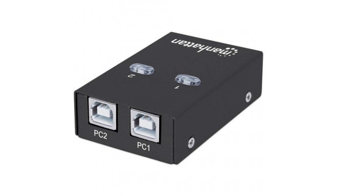 Manhattan USB-A Automatic Sharing Switch, 2x USB-B Ports, 480 Mbps (USB 2.0), Dual Control (Auto-Sen