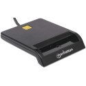 Manhattan USB-A Contact Smart Card Reader, 12 Mbps, Friction type compatible, External, Windows or M