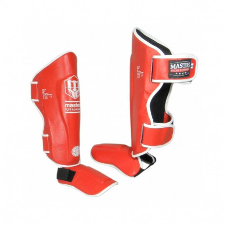 Masters NS-30 shin guards (WAKO APPROVED) 1115111-M02 (czerwony+M)