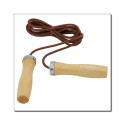 Leather skipping rope with a wooden handle HMS SK07