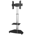 Techly Floor Stand with Shelf Trolley TV LCD/LED/Plasma 37-70" Silver