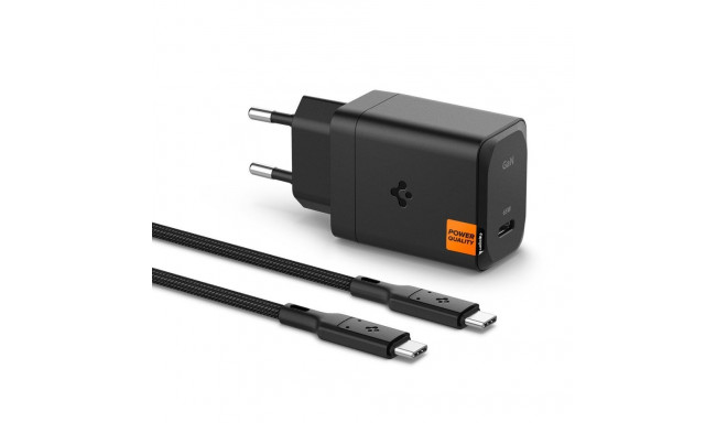 SPIGEN ARCSTATION PRO GAN-651 1-PORT NETWORK CHARGER 65W + TYPE-C CABLE BLACK