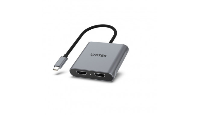 UNITEK adapter USB-C, 2x HDMI, 4K@60Hz, MST, V1404B