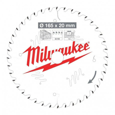 MILWAUKEE CIRCULAR SAW BLADE 160x20x2.2x48Z WOOD - CLEAN CUT CSB P W