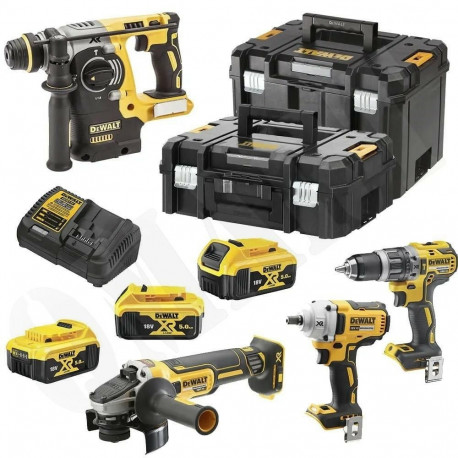 DEWALT 18V DCK428P3T tööriistakomplekt (DCF894 + DCD796 + DCG405 + DCH273) 3x5.0Ah TSTAK