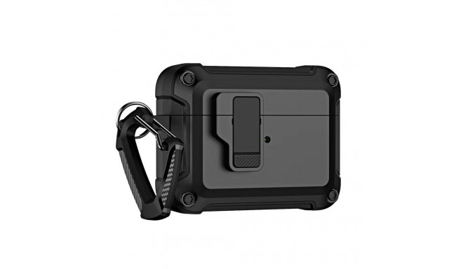 Airpods 4 Pro Armor Case with Carabiner - Black
