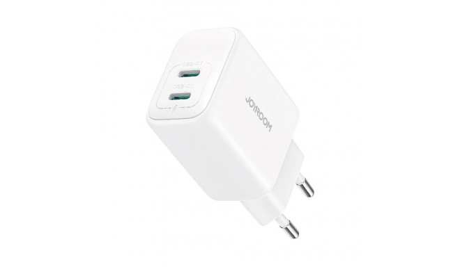 Joyroom JR-TCF12 mains charger 2x USB-C 20W PD / QC 3.0 - white