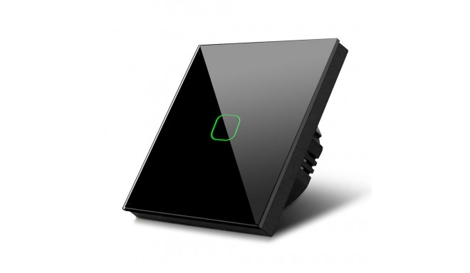 Maclean puutetundlik valguslüliti, üheosaline, käigulülituse ja ristikommutatsiooniga, klaas, must, 