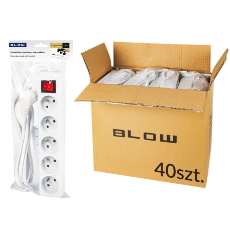 98-537# võrgupikendus pr-570wsp 5-pesaline maandusega+lüliti 1,5m (40 tk.)