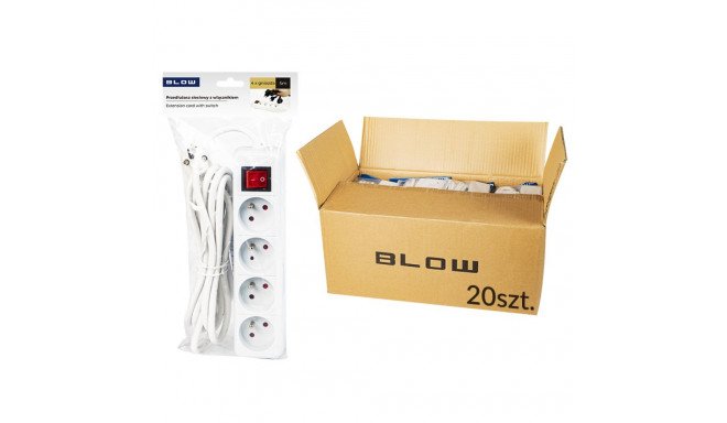 98-536# võrgupikendus pr-470wsp 4-pesaga maandusega+lüliti 5 m (20 tk.)