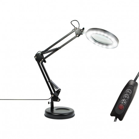 44-169# Lampka biurkowa led lb-23 czarna z lupą"