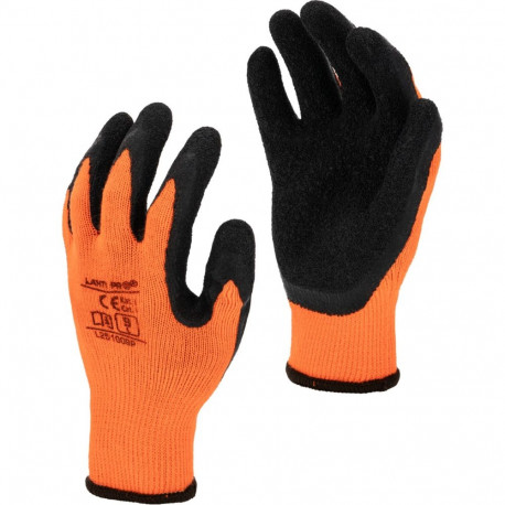 Soojustatud kindad L251008P, kaardil, suurus 8, CE, lahtised, must-oranžid