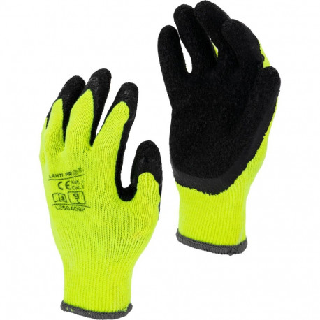 Soojustatud kindad must-kollane l250410p, kaart, "10", CE