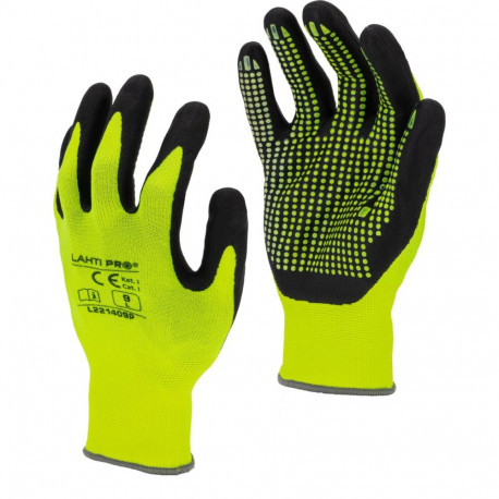 kollased-mustad nitriilkindad l221408p, kaart, "8", ce, lahti