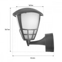 Outdoor wall mount E27 MCE519 GR IP65 60W