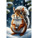 Diamond Mosaic - Squirrel in Winter