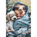 Diamond Mosaic - Baby and Puppy