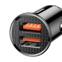 BASEUS car charer 2x USB Quick Charger QC3.0 30W Black CCALL-YD01