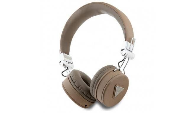 GUESS wireless headphones bluetooth ENC GUBH70PGTSPSW (Grained Classic Round Shape) brown