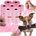 Plastic bags for dog excrement STRONG 8 rolls 120 pcs RC-K-778 pink